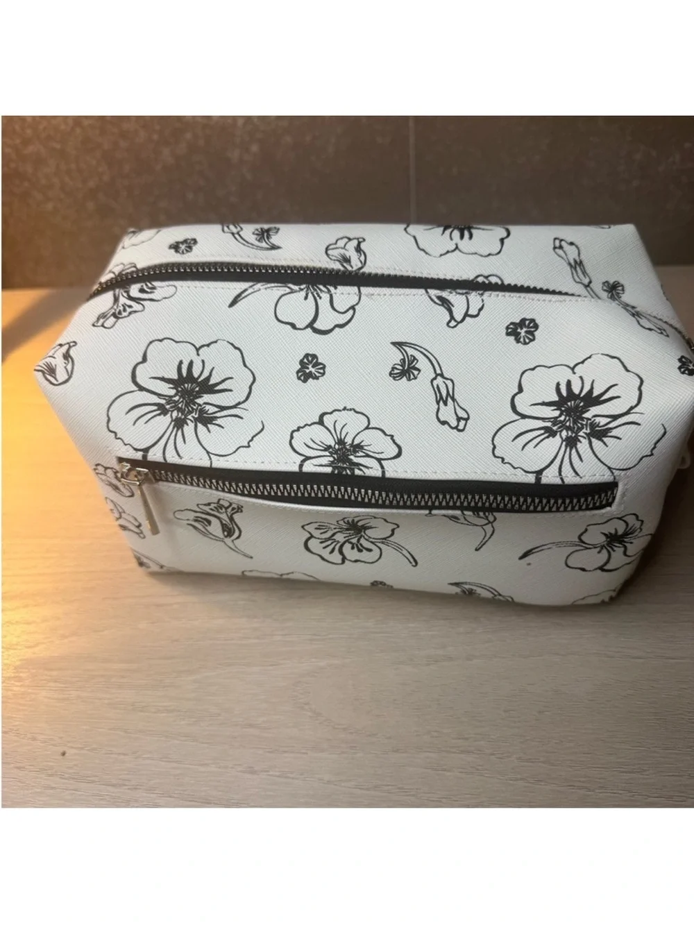 Rae Dunn Cream and Black Floral 